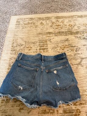 Abercrombie & Fitch Distressed Blue Denim Mom Shorts High Rise